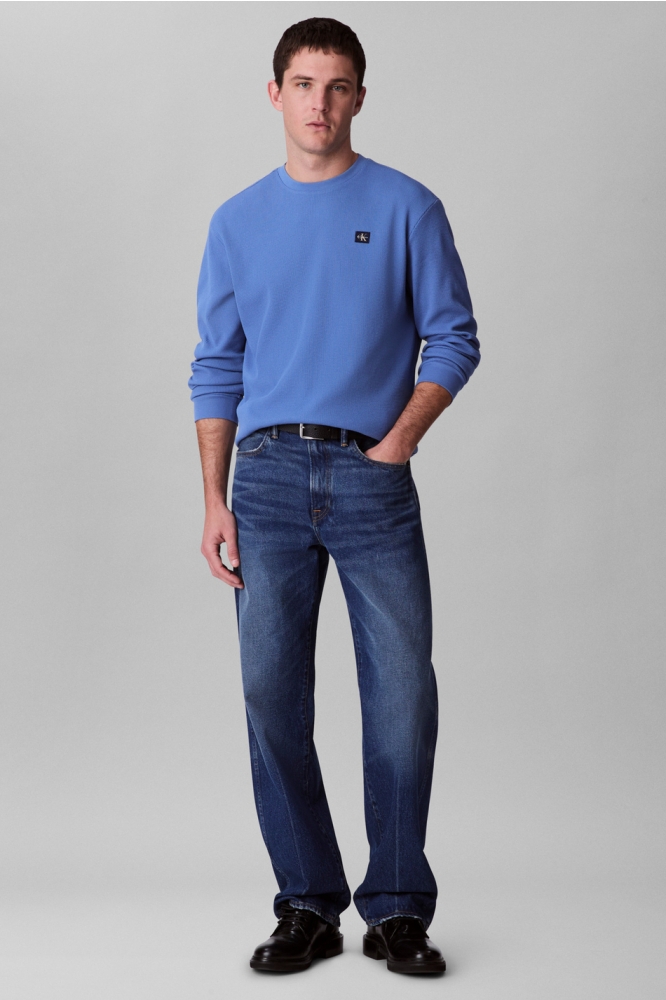 LS WAFFLE BADGE CREW LV040EM217 6PU DULL NILE BLUE